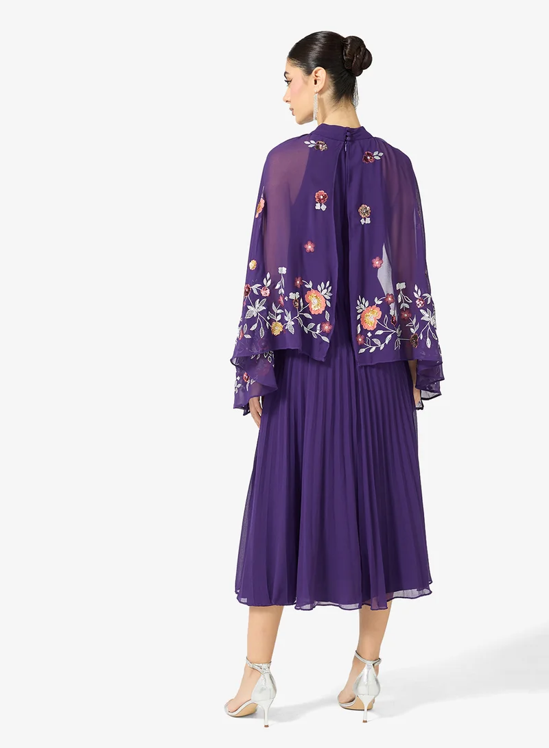 Frock and Frill Mesh Detailed Embellished Dress