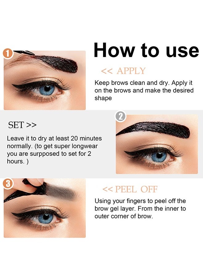 Ministar - Tattoo Brow Long Lasting & Easy Peel Off Tint,3 Days Peel Off Tint Tattoo Eyebrow Gel Enriched with Royal Jelly and Aloe Vera Waterproof and Smudge proof Peel Off Tint Gray Brown （#103） - Image 1