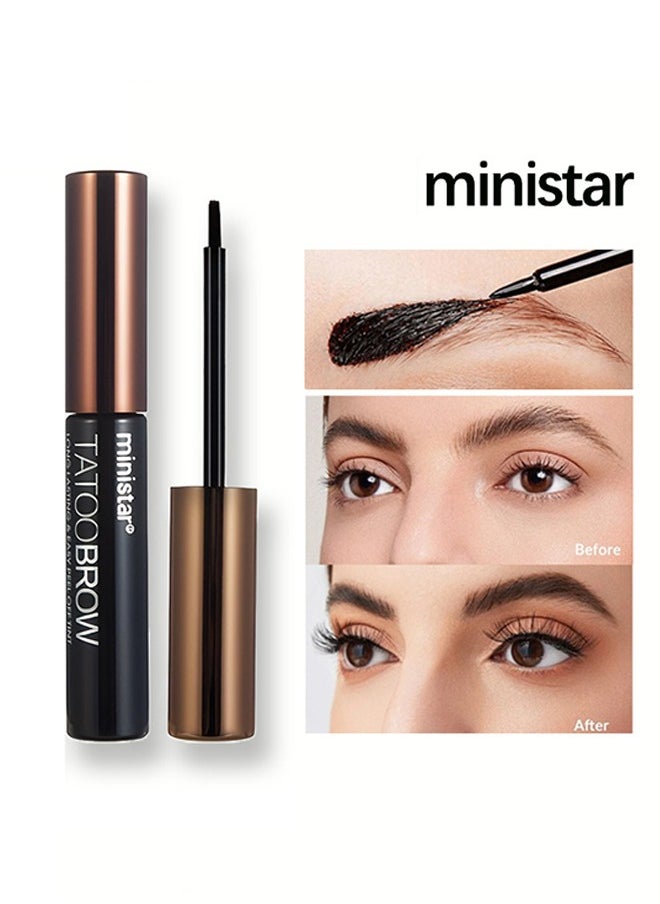 Ministar - Tattoo Brow Long Lasting & Easy Peel Off Tint,3 Days Peel Off Tint Tattoo Eyebrow Gel Enriched with Royal Jelly and Aloe Vera Waterproof and Smudge proof Peel Off Tint Gray Brown （#103） - Image 1