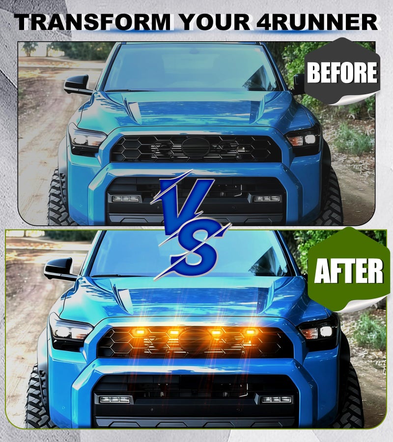 NEOXIST LED Grill Lights for 2025 2026 Toyota 4Runner Raptor Lights Front Grille Light Bar Head Lamp 4 Runner Accessories 6th Gen (Amber, TRD Sport & Off Road Only) - Image 3