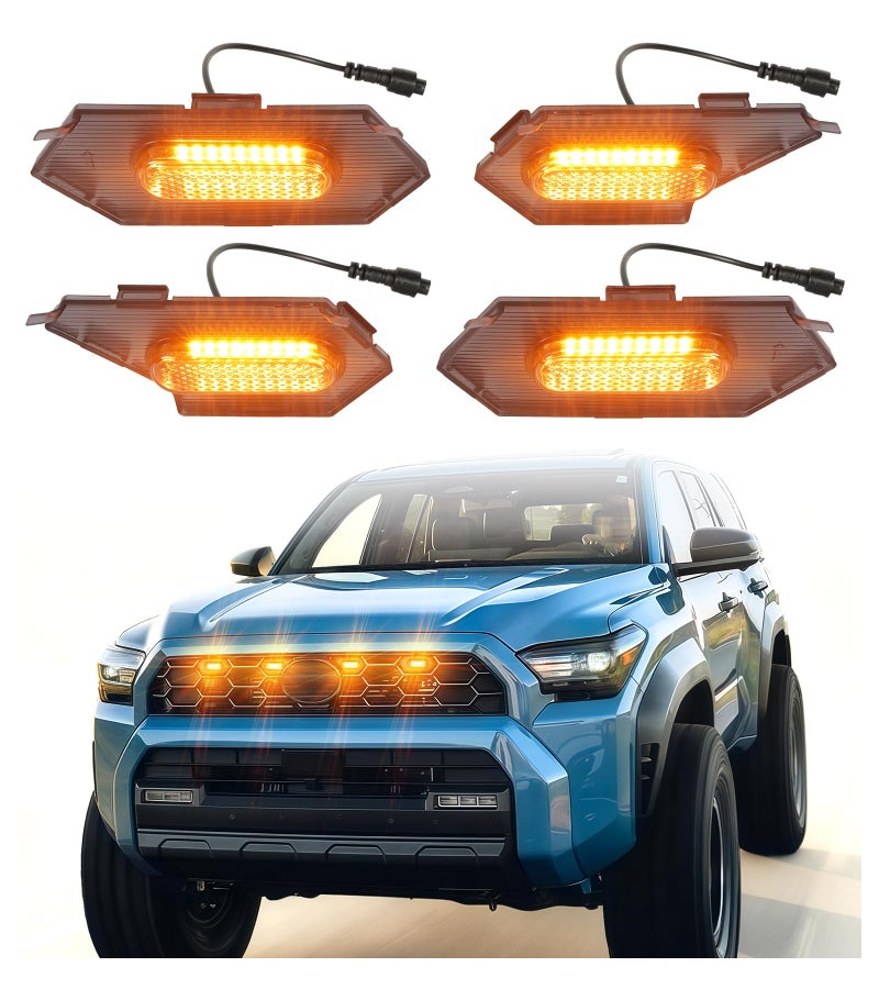 NEOXIST LED Grill Lights for 2025 2026 Toyota 4Runner Raptor Lights Front Grille Light Bar Head Lamp 4 Runner Accessories 6th Gen (Amber, TRD Sport & Off Road Only) - Image 1