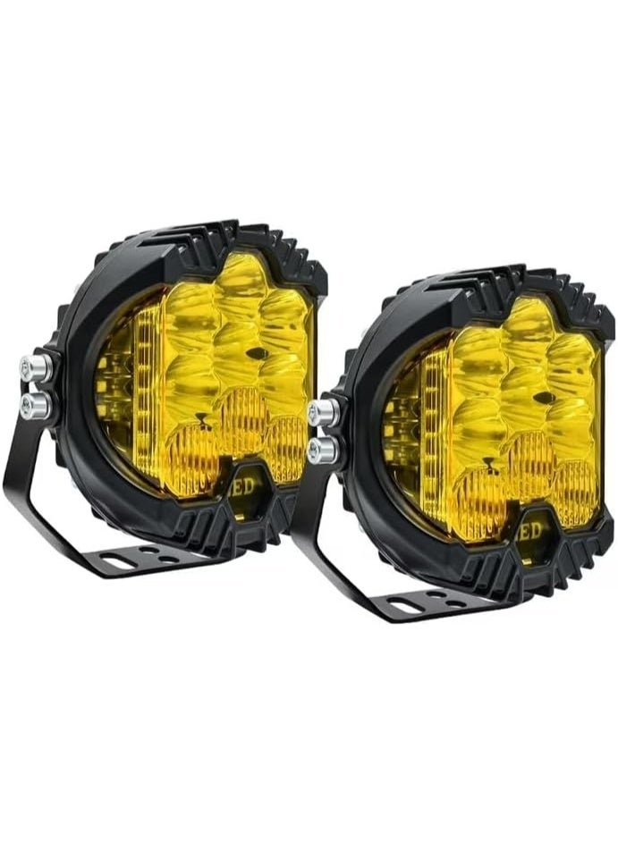 5Inch LED Lights Fog Driving Lamps 2Pack Yellow 50w - Image 1