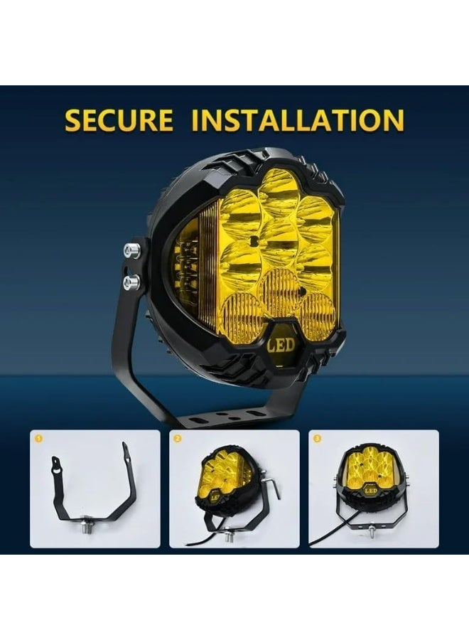 5Inch LED Lights Fog Driving Lamps 2Pack Yellow 50w - Image 3