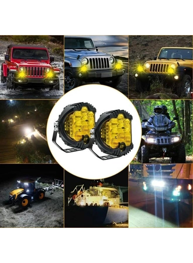 5Inch LED Lights Fog Driving Lamps 2Pack Yellow 50w - Image 4