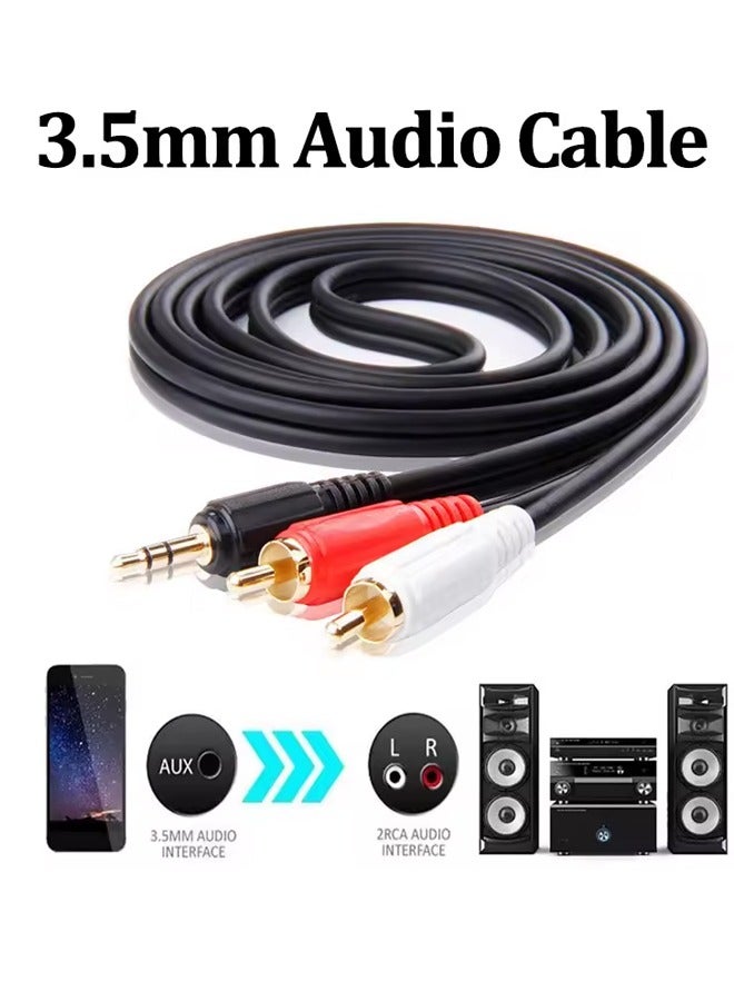 Taimi 3.5mm Audio Line Cable 3M Stereo Jack Male to 2 RCA Male Auxiliary Cable-4 Pieces - Image 5