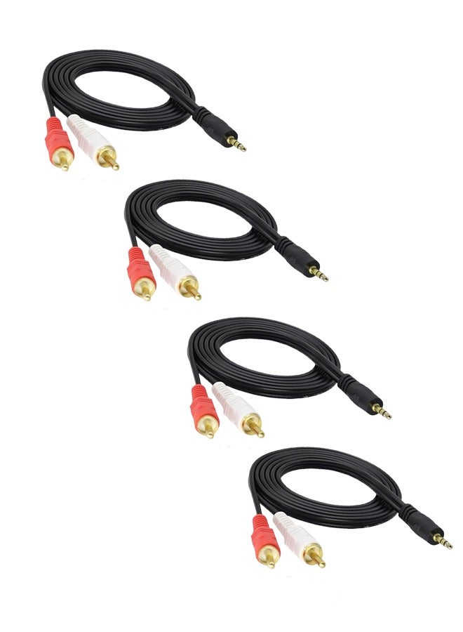 Taimi 3.5mm Audio Line Cable 3M Stereo Jack Male to 2 RCA Male Auxiliary Cable-4 Pieces - Image 1