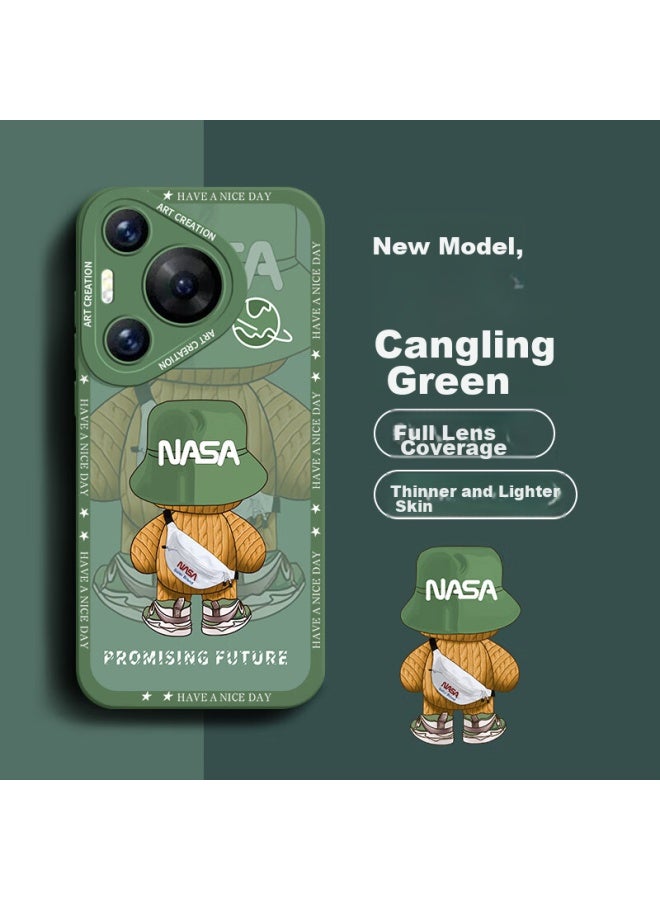 Neyaa P70 Phone Case For Huawei Pura70, Full Lens Protection, Shockproof, Ultra-thin, Creative Cartoon Simple Trendy Soft Case For Men And Women, Cangling Green - Image 1