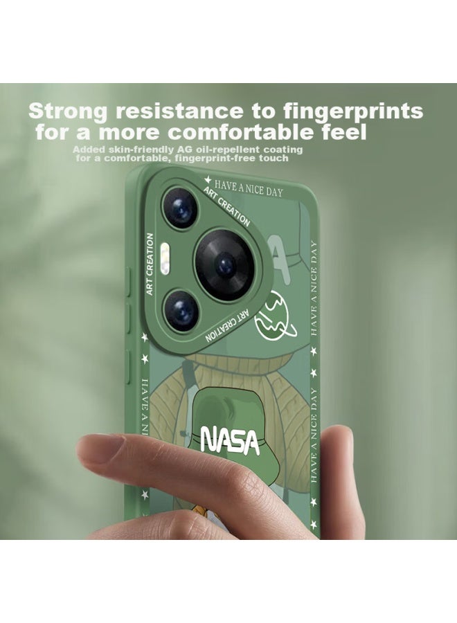 Neyaa P70 Phone Case For Huawei Pura70, Full Lens Protection, Shockproof, Ultra-thin, Creative Cartoon Simple Trendy Soft Case For Men And Women, Cangling Green - Image 3