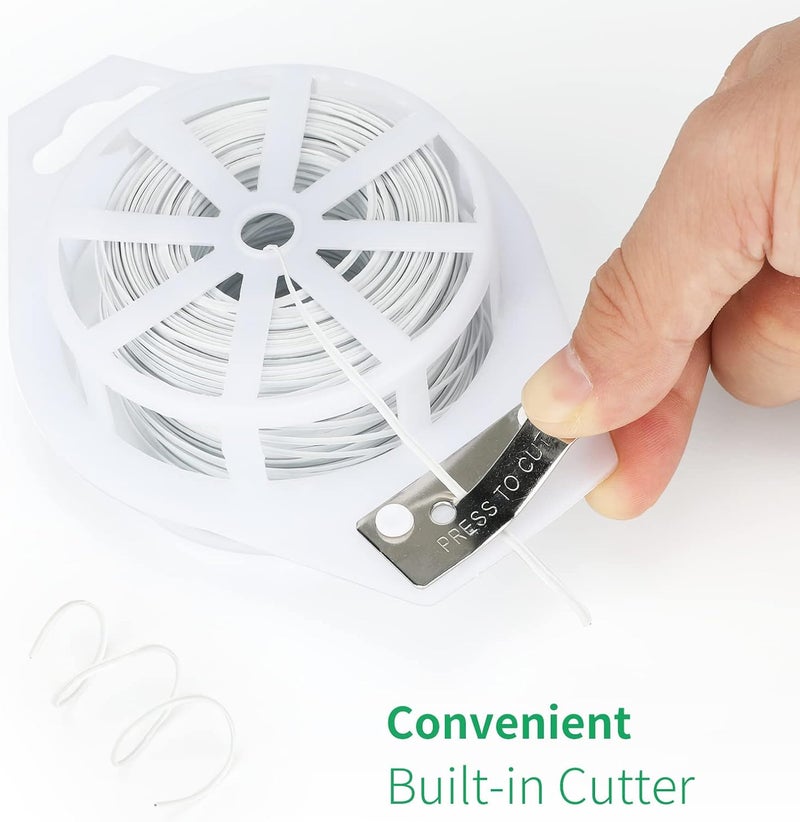 KINGLAKE 328 Feet Plastic Plant Twist Tie White Garden Plants Tie Multi-Use for Secure Vines,Plants - Image 3