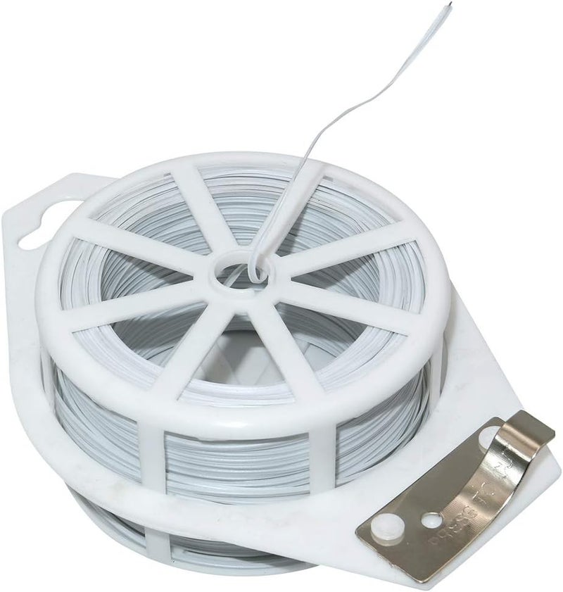KINGLAKE 328 Feet Plastic Plant Twist Tie White Garden Plants Tie Multi-Use for Secure Vines,Plants - Image 1