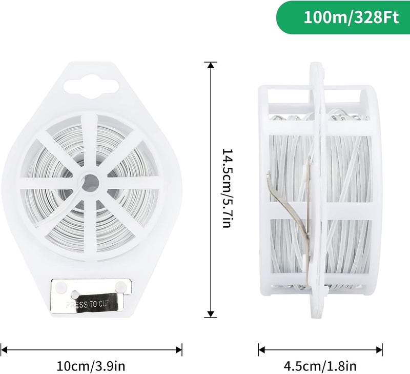 KINGLAKE 328 Feet Plastic Plant Twist Tie White Garden Plants Tie Multi-Use for Secure Vines,Plants - Image 2