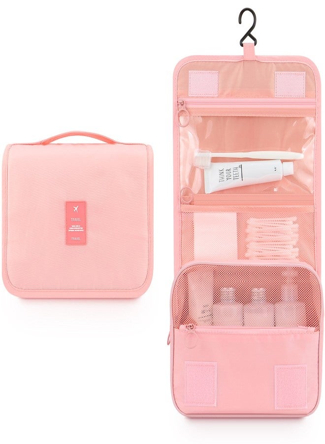 Mossio Hanging Toiletry Bag - Large Cosmetic Makeup Travel Organizer for Men & Women with Sturdy Hook (Light Pink) - Image 2