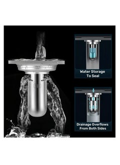 KASTWAVE 2 Pack Shower Floor Drain Backflow Preventer, Drain Hair Catcher, One Way Drain Valve Sewer, 304 Stainless Steel Material, Floor Drain Odor Stopper for Bathroom (Depth 3.3'')  - Image 2