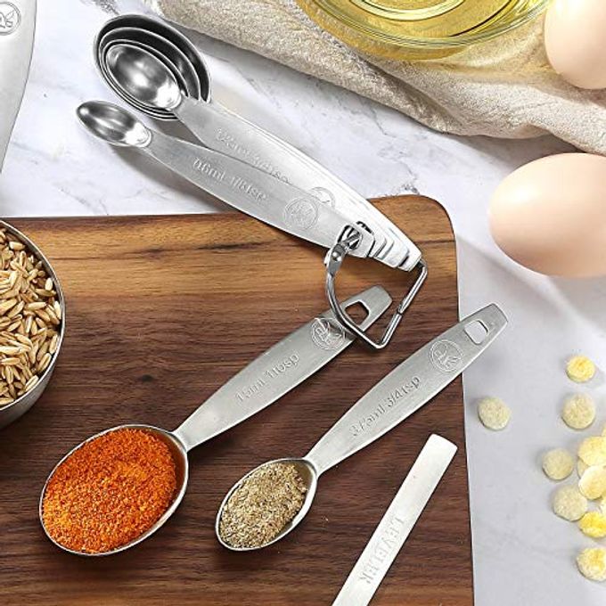 Lucksury 18/8 Stainless Steel Measuring Spoons Set 13 Piece, Includes 7 Oval, 1 Leveler and 5 Mini Spoons, Fits Spice Jar - Image 5