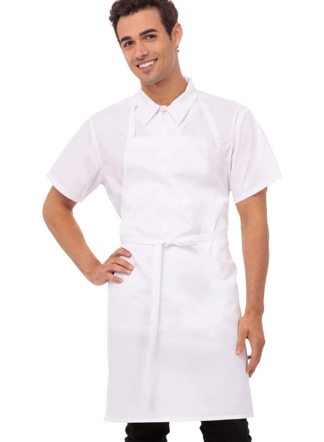 Chef Works Unisex Bib Apron, White, One Size - Image 1