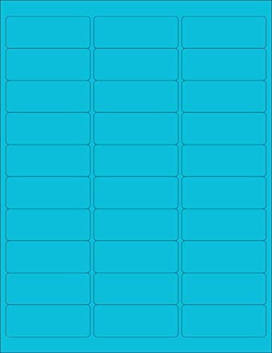 NextDayLabels 812 x 11 Neon Color High Light Fluorescent Labels for Laser Inkjet Printer Blue Fluorescent 1 x 258 30 Per Page 750 Labels