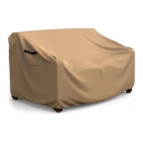 BROSYDA Patio Sofa Cover Waterproof Heavy Duty 3Seater Outdoor Couch Cover Patio Furniture Covers with Air Vent and Handles 85 L 35 D35 H Brown - Image 1