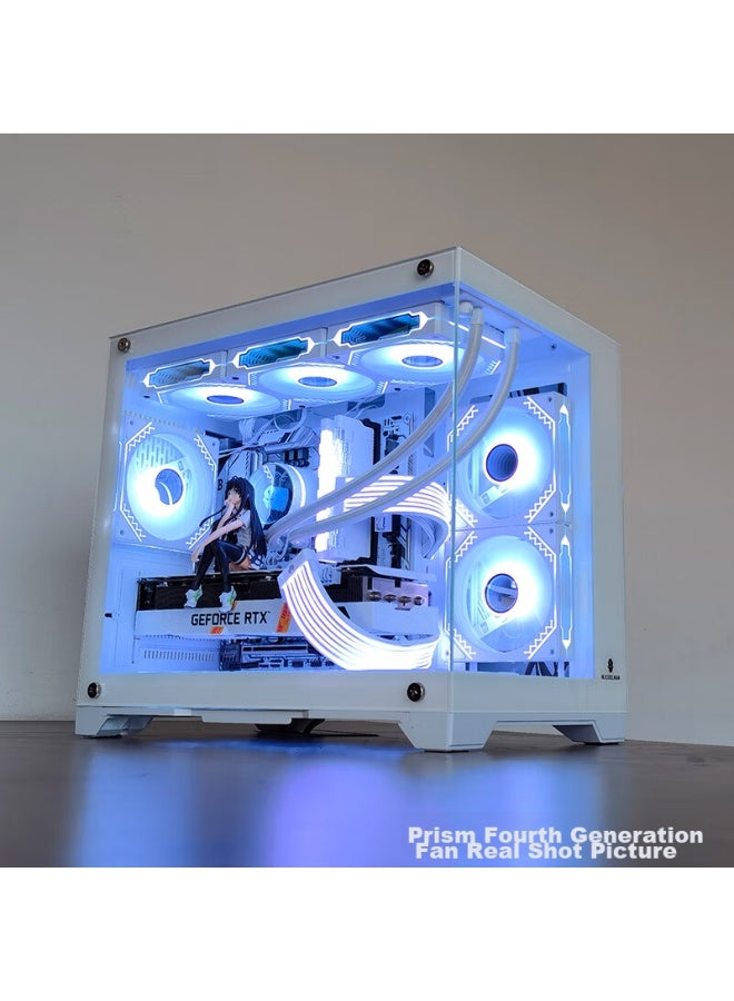 Play Jia Wanjiajingjing Fourth Generation Argb White Forward Airflow Fan, Case Cooling 12cm Fan, Rgb Synchronization, 5v 3-pin Argb Pwm Temperature Control Speed Adjustment - Image 5