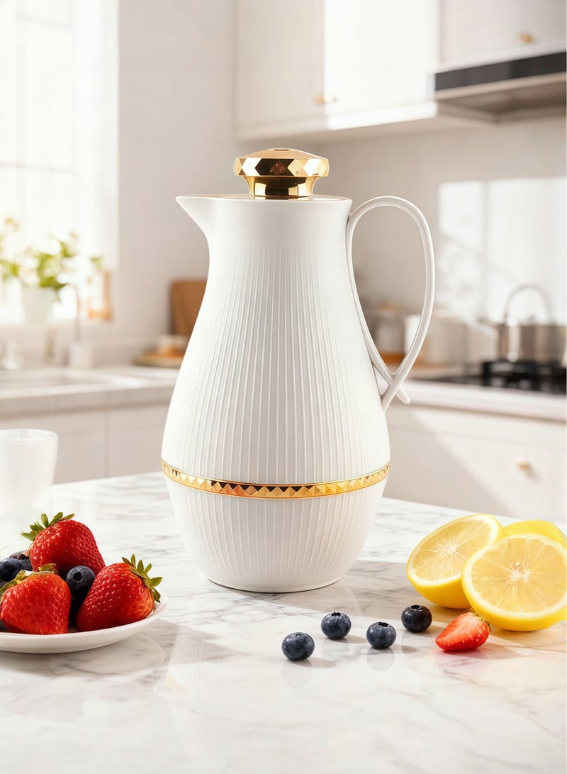 Beautiful Home Thermos, Office, Leisure Thermos, Hot Water Bottle, Thermos, Home Coffee Thermos Plastic Shell + Glass Liner 1.0L - Image 1