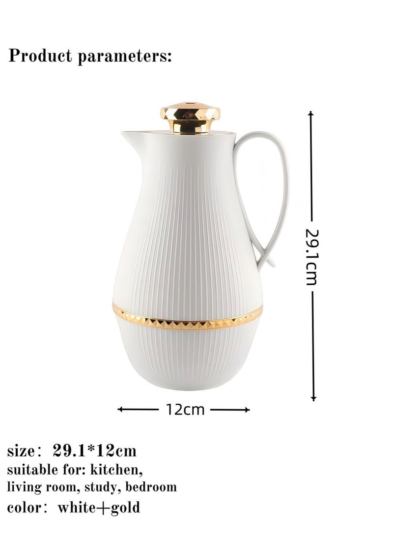 Beautiful Home Thermos, Office, Leisure Thermos, Hot Water Bottle, Thermos, Home Coffee Thermos Plastic Shell + Glass Liner 1.0L - Image 2