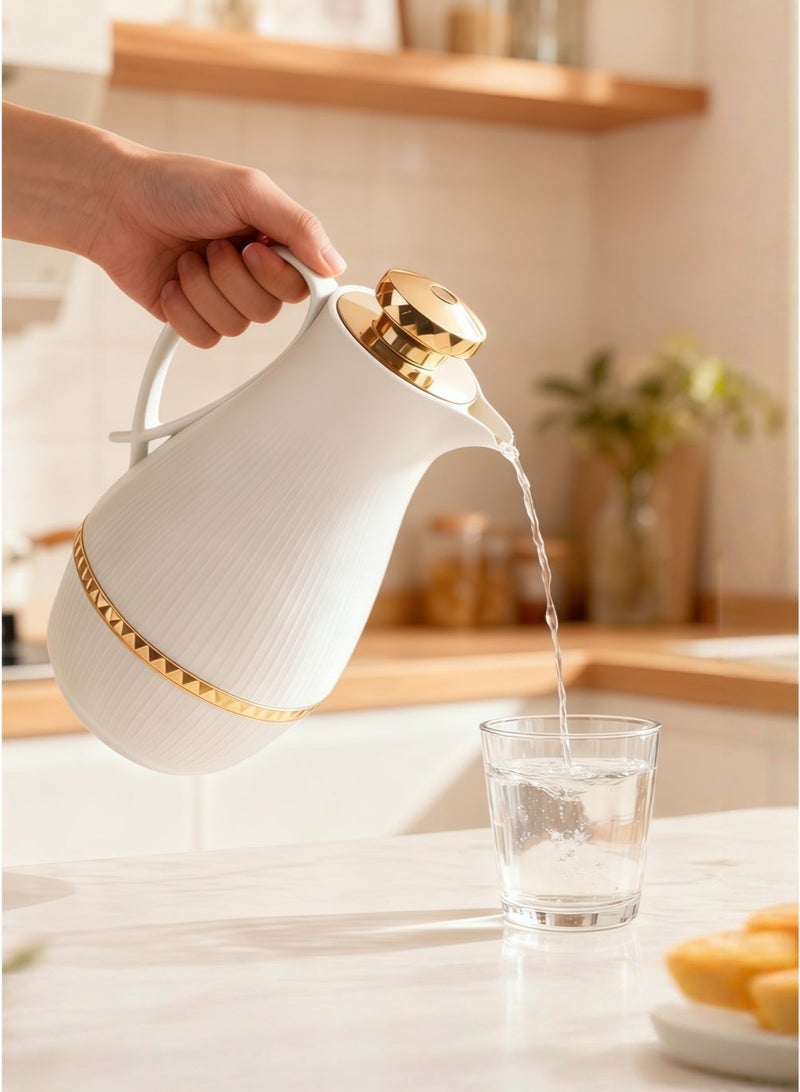 Beautiful Home Thermos, Office, Leisure Thermos, Hot Water Bottle, Thermos, Home Coffee Thermos Plastic Shell + Glass Liner 1.0L - Image 3