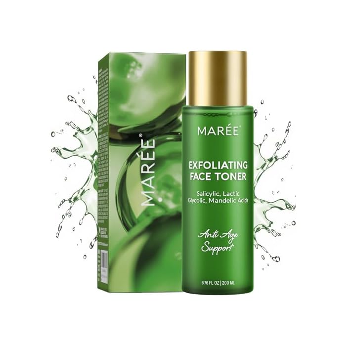 MAREE Exfoliating Toner with Salicylic Acid – AHA BHA Face Exfoliant & Pore Cleaner – BHA Liquid Exfoliant for Sebum & Dead Skin Care Remover – Face Exfoliator – Acido Salicilico Exfoliante Facial