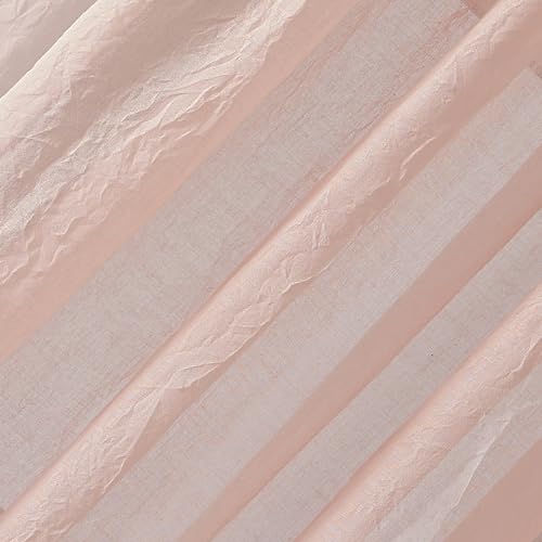 No. 918 Tayla Crushed Texture Semi-Sheer Rod Pocket Curtain Panel, 50" x 84", Blush Pink - Image 3