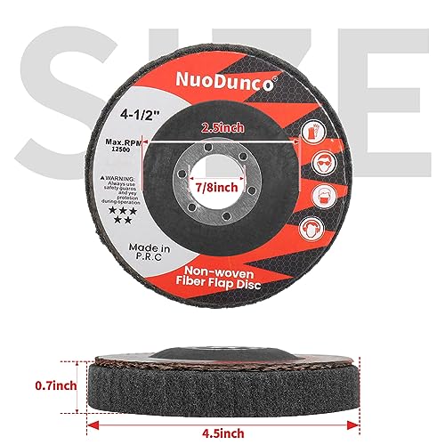 NuoDunco 15Pcs 180# 320# 600# Scour Flap Disc 4 1/2 Inch Angle Grinder Attachment for Metal & Wood Scouring Pads Polishing Wheel Sanding Disc Paint Rust Remover - Image 2