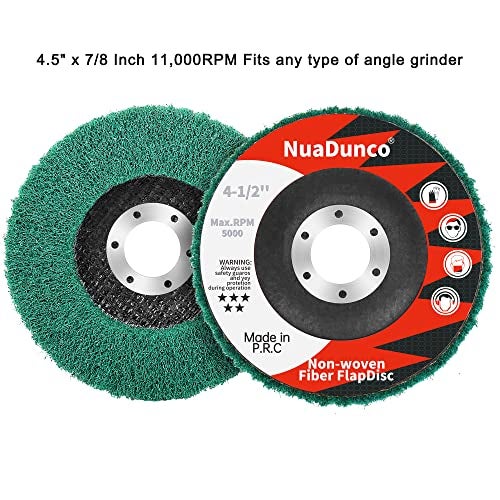 NuoDunco 15Pcs 180# 320# 600# Scour Flap Disc 4 1/2 Inch Angle Grinder Attachment for Metal & Wood Scouring Pads Polishing Wheel Sanding Disc Paint Rust Remover - Image 4
