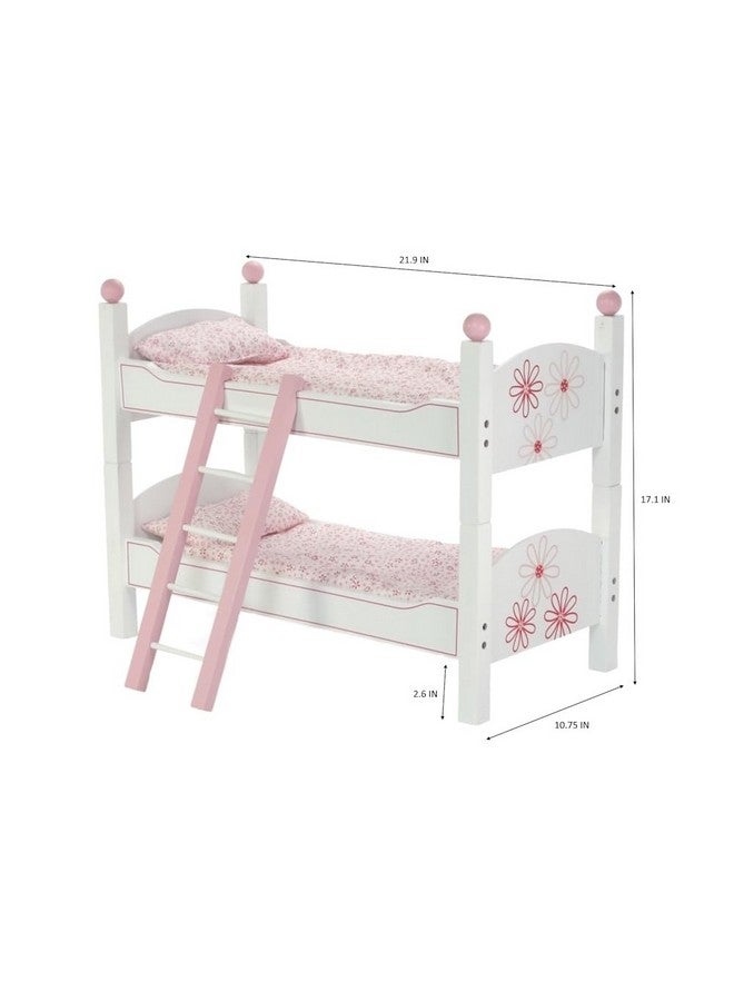 Emily Rose Doll Bunk Bed 18 Inch Doll Furniture Mini Baby Doll Stackable Bed Wooden Doll Accessories Bunkbed Furniture Set 18 Doll Bedding Toy Playsets Compatible With 18 American Girl Dolls - Image 5