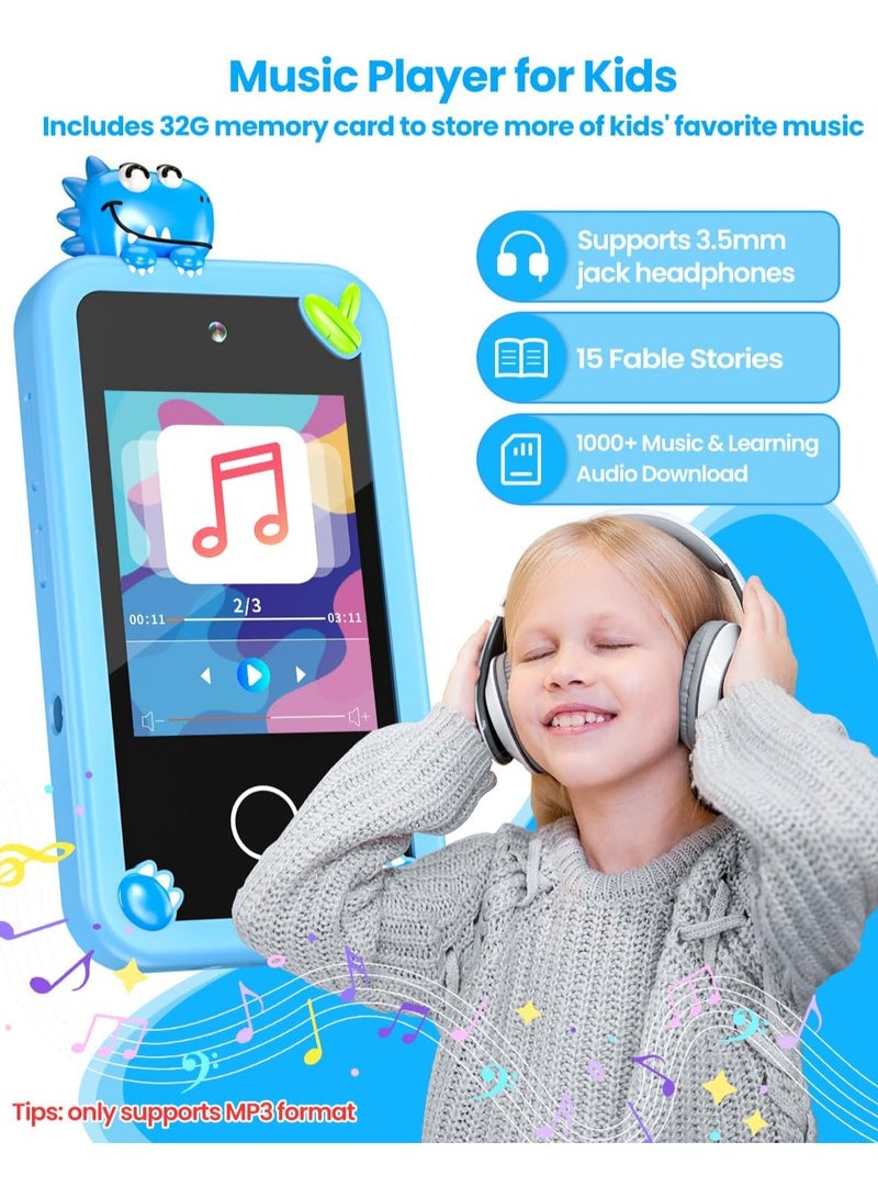 AROAQ Kids Smart Phone for Boys with 32G Card & Holographic Pyramid Birthday Gifts for Age 3-10 Kids Toys Cell Phone 2.8 Touchscreen Toddler Learning Toy Dual Lens Music Player - Image 3