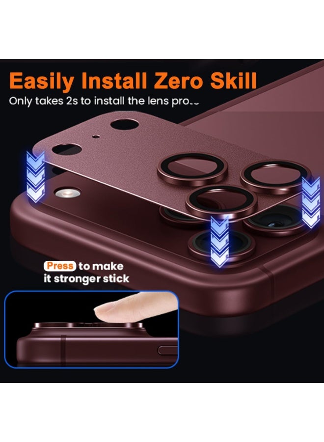 ELTRAZONE iPhone 18 Pro Max Camera Lens Protector, Matte Alloy Red, 9H Tempered Glass Camera Guard, Strong Adhesion, Case Friendly, Shatter Resistant Lens Cover - Image 5