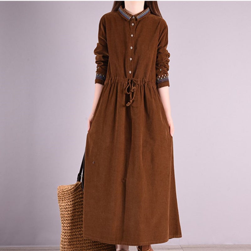 strapless open back dress Rust Corduroy Jumper For Girls & Toddlers main image 1