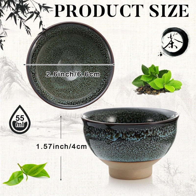 Skyley 6 Pieces Korean Soju Shot Glasses Sets Porcelain Cups Korean Ceramic Cups Tea Accessories Drinkware, Handcrafted Ceramic(Multicolor,Stylish Pattern) - Image 2
