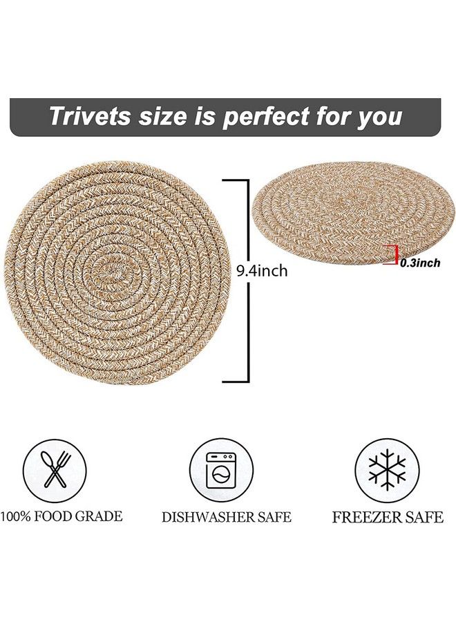 Garkup Pot Holders Trivets Set 4 Pcs Potholders For Kitchens 100% Pure Cotton Thread Weave Trivets For Hot Dishes/Pot/Bowl/Teapot/Hot Pot Holders 9.4 Inches. … - Image 5