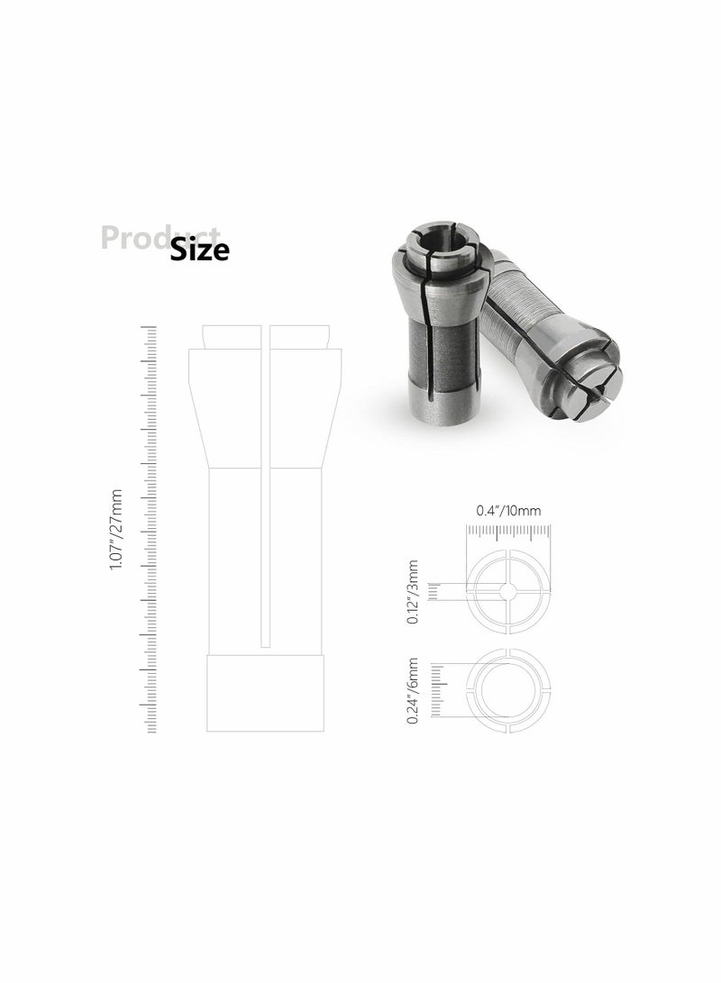 Die Grinder Collet,  Grinding Machine Clamping Collet Adapter 1/4" and 1/8" Arbors Shanks, 2 Pack 3mm and 2 Pack 6mm Die Grinder Collet Grinding Machine Clamping Collet Adapter (4 Pack) - Image 4