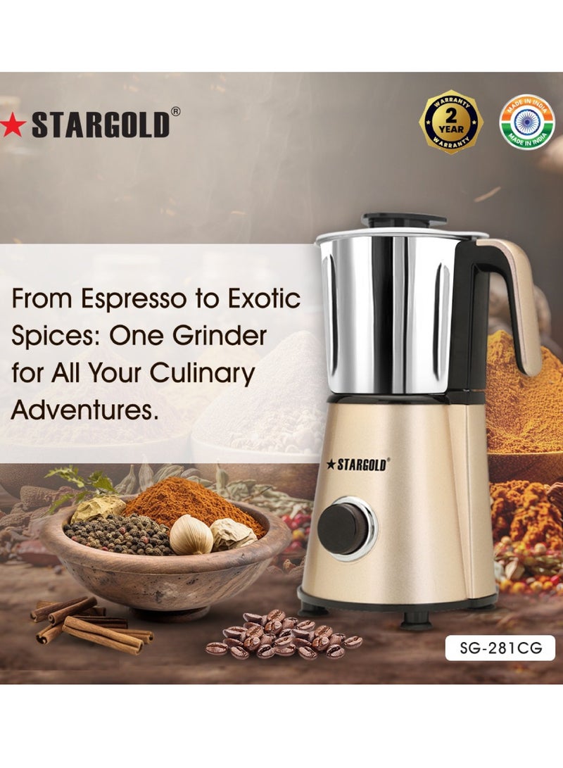 ستارجولد مطحنة القهوة وخلاط حبوب القهوة 800 مل 450 وات - Image 5