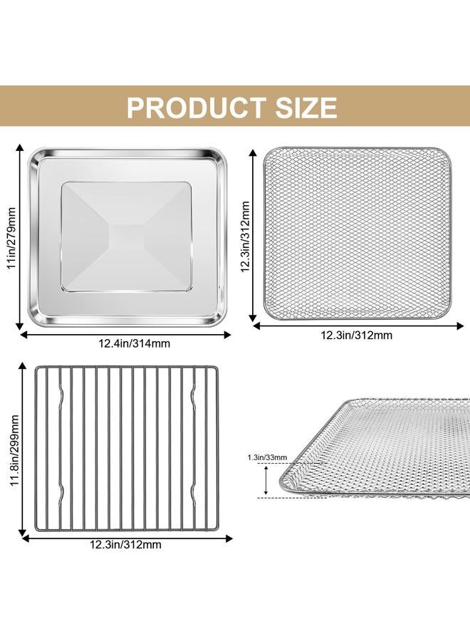 GCQFZ Toaster Oven Replacement Parts Accessories for Gourmia GTF7655 GTF7350 GTF7460, 3 IN 1 Tray Basket Rack Kit for Gourmia Digital Toaster Oven Air Fryer 17 Cooking Presets French Door 1700W 24L - Image 2