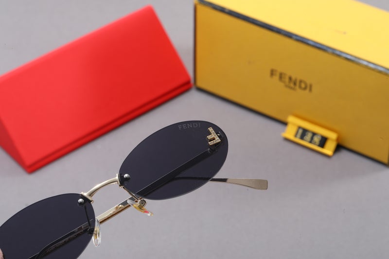 Fendi Oval-frame Crystal-embellished Gold-tone Sunglasses - Image 3