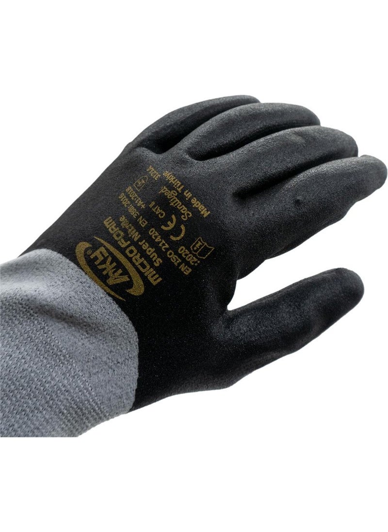 Aky - 506086 Microfoam Super Nitrile Foam Glove 3/4 Coated No:9/l - Image 1
