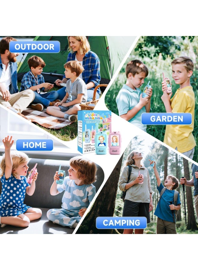 بايكو 2-حزمة الاطفال الفيديو والكي المتكلم مع كاميرا عالية الدقة / قابلة للشحن لعبة طويلة المدى للبنين والبنات الأعمار 3-8 / مغير الصوت ، الاقتران التلقائي للعب في الهواء الطلق ، التخييم والسفر الهدايا / الاتصال الداخلي بين الوالدين والطفل - Image 3