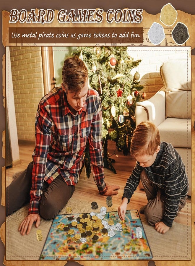 هانايف مجموعة عملات القراصنة المعدنية من هانايف، 200 قطعة، عملات ذهبية، صندوق كنز، دبلون إسباني، رموز مزيفة للأولاد والبنات، ألعاب لوحية، حفلات قراصنة تنكرية (قديم، ذهبي، فضي، برونزي، غير منتظم) - Image 3