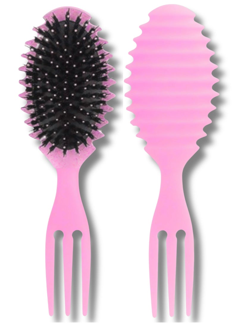 جولي فرشاة فك تشابك الشعر المجعد - لون وردى - Image 1