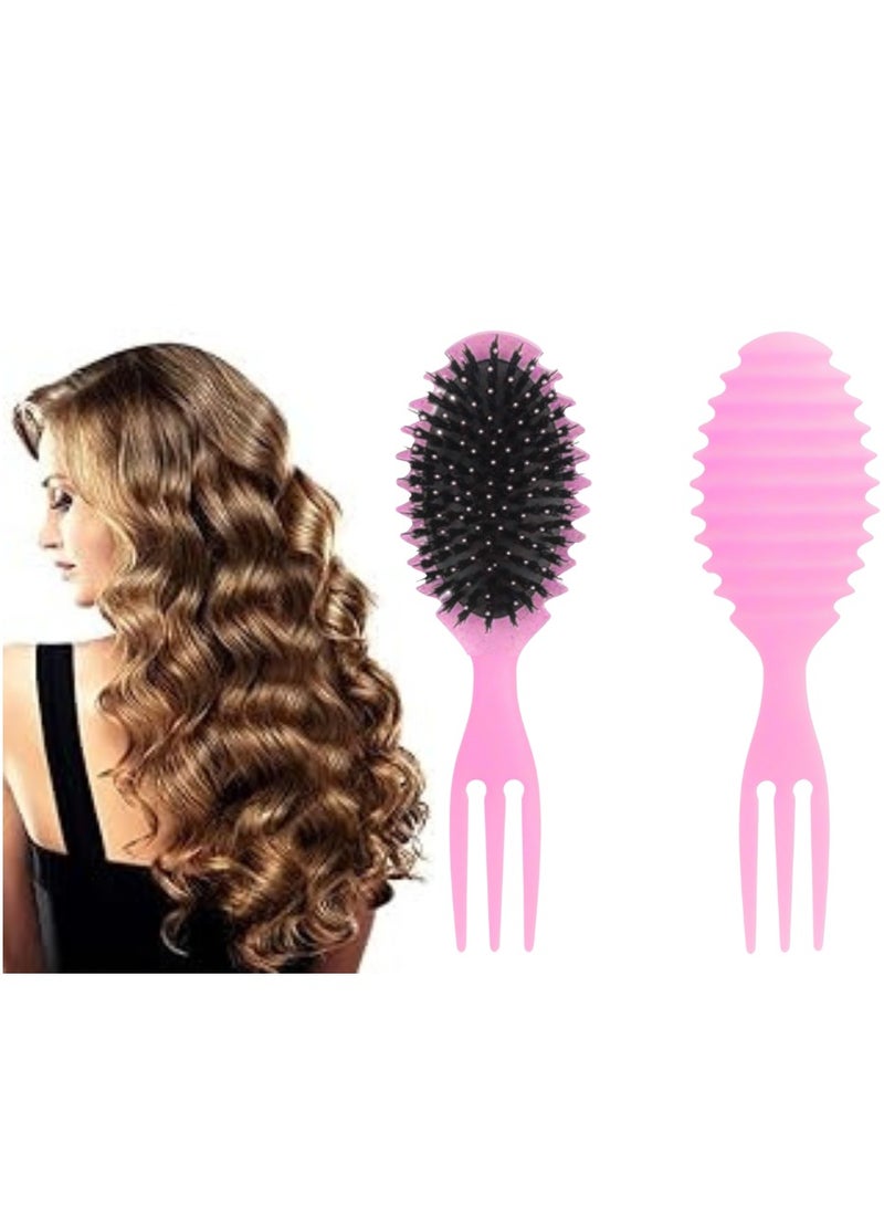 جولي فرشاة فك تشابك الشعر المجعد - لون وردى - Image 5