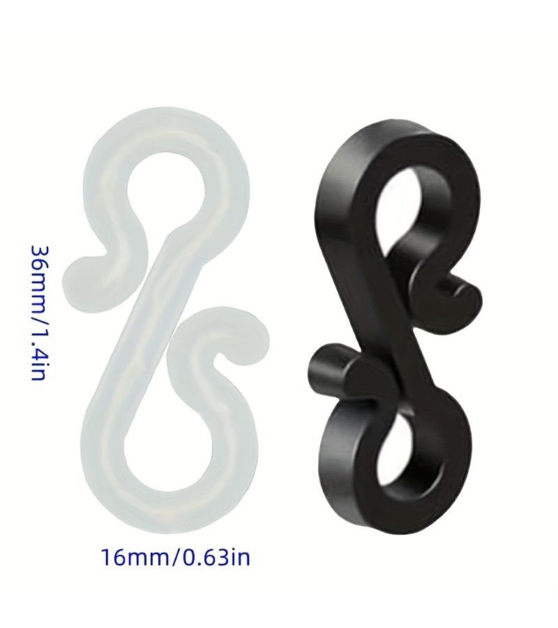60pcs Black S Shaped Clip On Light Hangers Plastic Festive Clamp for Holiday Decor - Image 3