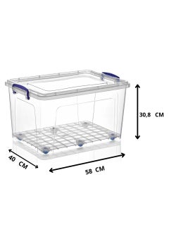 dunya Clear Plastic Storage with Wheels Box 42 Liter  - Image 2