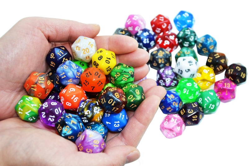 SmartDealsPro 50-Pack D20 20 Sided Dice Polyhedral Dice with Pouch for DND RPG MTG Table Game (D20, Mix Color) - Image 4