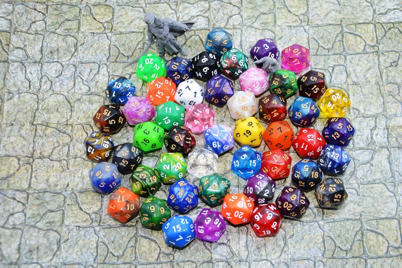 SmartDealsPro 50-Pack D20 20 Sided Dice Polyhedral Dice with Pouch for DND RPG MTG Table Game (D20, Mix Color) - Image 5
