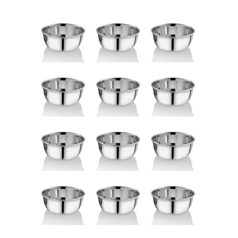 EMBASSY Vinod Vati/Curry Bowl, Size 3, 150 ml, 10 cms (Pack of 12, Stainless Steel) - Image 3