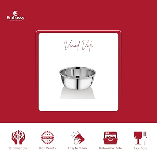 EMBASSY Vinod Vati/Curry Bowl, Size 3, 150 ml, 10 cms (Pack of 12, Stainless Steel) - Image 2